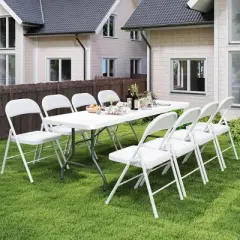 SUGIFT Folding Chairs with Padded Seats Foldable Chair for Outdoor & Indoor use (Set of 4)