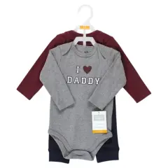 Hudson Baby Infant Boy Cotton Bodysuit and Pant Set, Boy Daddy Long Sleeve