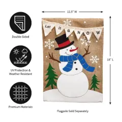 Evergreen Let it Snow Garden Burlap Flag 12.5 x 18 Inches Indoor Outdoor Decor