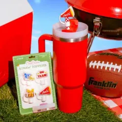 CharCharms 4pk Tailgate Cheer Straw Toppers