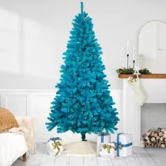 Northlight Pre-Lit Medium Pine Artificial Christmas Tree - 6' - Turquoise - Clear Lights