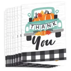 Big Dot of Happiness Happy Fall Truck - Harvest Pumpkin Party Thank You Cards (8 count)