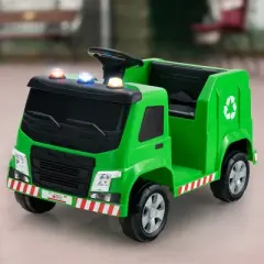 Costway 12V Recycling Garbage Truck Electric Ride On Toy Remote w/Recycling Accessories