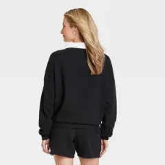Women's Georgia Collar Graphic Sweatshirt - Black