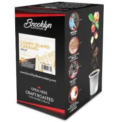 Brooklyn Beans DECAF Coffee Pods, Keurig compatible, Coney Island Caramel, 40 Count