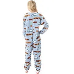 Nintendo Men's Super Mario Game Board Union Suit with Detachable Pieces (S/M) Blue