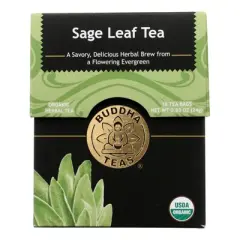 Buddha Teas Organic Sage Leaf Tea - Case of 6/18 Bags