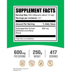 BulkSupplements Ashwagandha Extract Powder