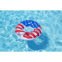 Swimline Americana Glitter Ring, 36", Inflatable Pool Tube, Heavy-Duty Vinyl, Patriotic Design, 1 Count