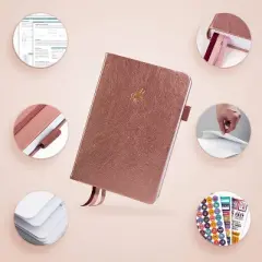 Undated Wellness Planner 6Months Weekly/Daily 8"x5.5" Rose Gold - Clever Fox