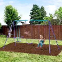 Dexmalle Metal Swing Set with Glider