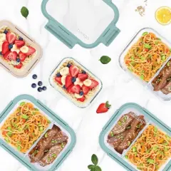 Bentgo 8pc Glass Leak-Proof Meal Prep Set Coastal