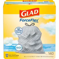 Glad ForceFlex Drawstring Trash Bags - Febreze Fresh - 13gal/140ct