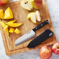 Farberware 5" Santuko Knife Black: Stainless Steel Blade, Riveted Handle, Hand Wash, Lifetime Limited Warranty