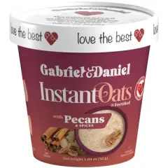 Gabriel and Daniel Instant Oatmeal with Pecans & Spices &ndash; Non-GMO, Pure and Organic Gluten Free Oats &ndash; High Fiber & Protein  (Pack of 6)