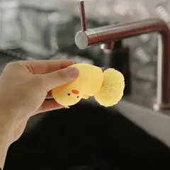 Unique Bargains Duck Shape Dish Brush with Handle Yellow 1 Pc