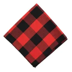 The Worthy Dog Large Buffalo Plaid Classic Square Tie-On Bandana