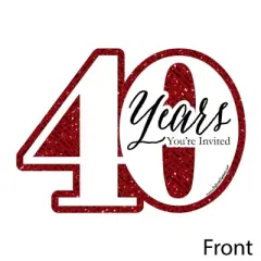 Big Dot of Happiness We Still Do - 40th Wedding Anniversary - Shaped Fill-in Invites - Anniversary Party Invitation Cards with Envelopes - Set of 12