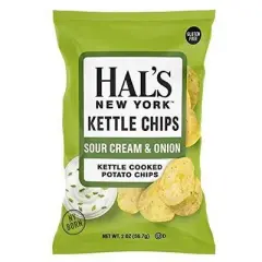 Hal's New York 24 Pack Kettle Cooked Potato Chips and Popcorn, Assorted 2oz -12 Flavor Variety Pack - Great For On The Go Snack