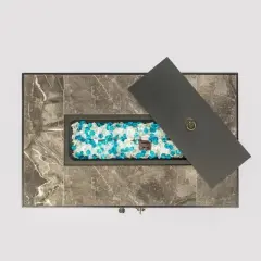 Christopher Knight Home Nydia 40,000 BTU Propane Steel and Rattan Fire Pit Table with Ceramic Tile Tabletop