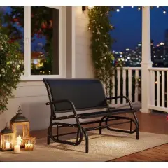 Dexmalle Patio Glider Bench,Ventilating Sling Fabric Surface