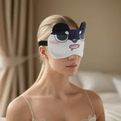 Unique Bargains Soft Cartoon Sleep MaskStare Eyes Black White 1 Pc