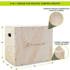 ProsourceFit 3-in-1 Wood Plyometric Jump Box