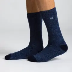 Always Warm by Heat Holders Men's Warmer Twist Crew Socks - Navy 7-12