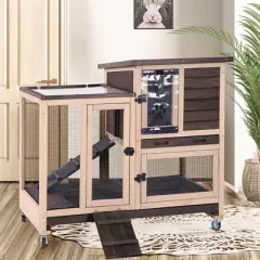 Aivituvin Outdoor and Indoor Bunny Hutch (Inner Space 8.3ft&sup2;)-AIR35/36