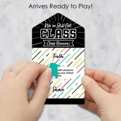 Big Dot of Happiness Still Got Class - High School Reunion Party Game Pickle Cards - Truth, Dare, Share Pull Tabs - Set of 12