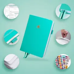 Undated Wellness Planner 6 Months Weekly/Daily 8"x5.5" Turquoise - Clever Fox