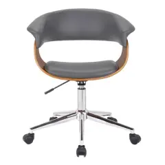 Mantua Mid-Century Office Chair Chrome/Gray - Armen Living