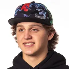 DC Comics Batman Snapback Hat Allover Sublimated Scenes Design Flat Bill Adjustable Baseball Cap OSFM Multicolored