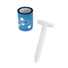 Pool Central 8.25" Blue and White Magnetic Insulated Beverage Coozie with Ground Stake