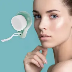 Unique Bargains Soft Plastic Synthetic Fiber Wool Cleansing Brush Hollow Comma 3.03"x1.89" 1 Pc