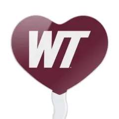West Texas A&M Primary Logo Heart Love Cupcake Picks Toppers Decoration Set of 6