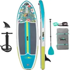Drift Aero 10'8" Inflatable Stand Up Paddle Board iSUP with Coiled Leash Pump Lightweight Paddle Fin & Backpack Travel Bag\
