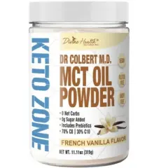 MCT Oil Drink Mix Powder - Sugar Free Vanilla Flavor Divine Health by Dr. Colbert - 11.11 oz