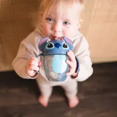 The First Years Disney 7oz Stitch Spill Proof Weighted Straw Trainer Sippy Cup - 6 Months+
