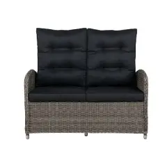 Monaco Outdoor 2 Seat Reclining Bench - Gray - Alaterre Furniture