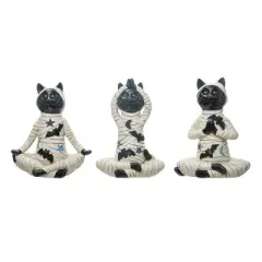 Transpac Resin Mummy Posing Cat Figurine Set of 3 Halloween Home Decorations