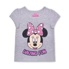 Disney Girls 3-Pack Minnie Mouse Having Fun Graphic Shirt, Zip Up Hoodie and Legging Pant Set for infant