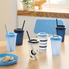 Kids' 18pc Plastic Drinkware Set Green/Blue - Pillowfort&trade;