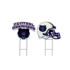 NCAA Central Arkansas Bears 2pk Logo and Helmet Garden Stake Set