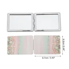 Unique Bargains Rectangular Hand-drawn Makeup Mirror Green Pink 1 Pc