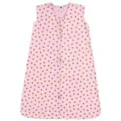 Hudson Baby Infant Girl Cotton Sleeveless Wearable Sleeping Bag, Sack, Blanket, Gold Hearts