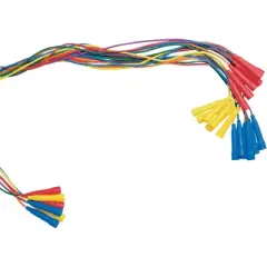 Sportime Jump Ropes, 7 Feet, Assorted Colors, Red Handles, Set of 6