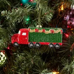 Semi Truck and Trailer Christmas Tree Ornament Red/Green - Wondershop&trade;