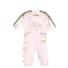Hudson Baby Infant Girls Cotton Coveralls, Mom Dad Floral