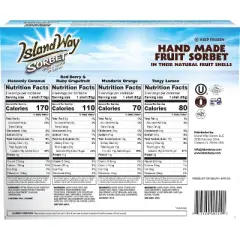 Island Way Sorbet Frozen Fruit Sorbet - 34.4 fl oz/10ct
